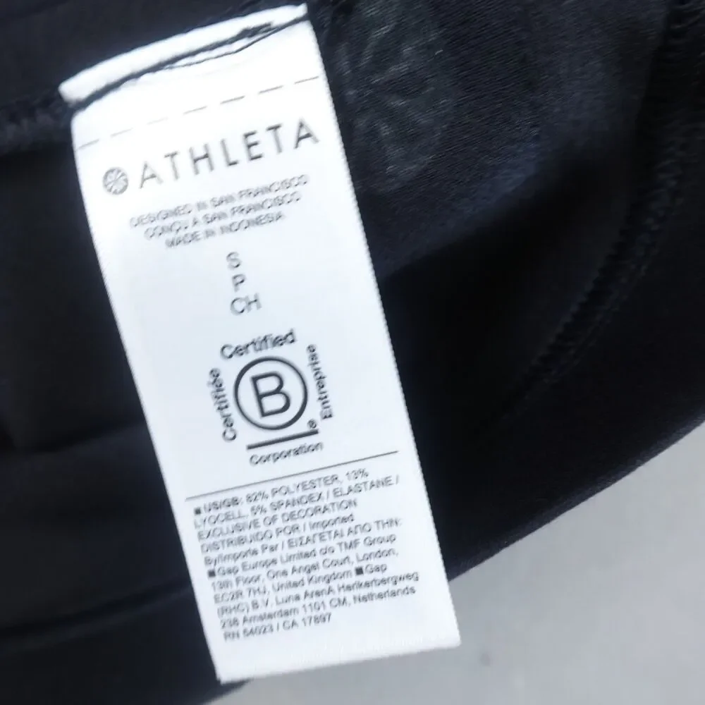 NWT Athleta Allure Dress 1/4 Zip Small Black Ponte Athleisure Pocket Mock Neck